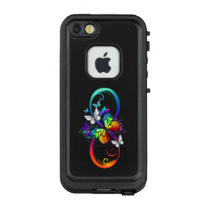 Coque LifeProof FRÄ’ Pour iPhone SE/5/5s Bright infinity with rainbow butterfly