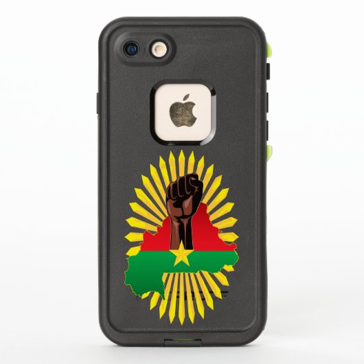 Coque LifeProof Pour iPhone Burkina Faso Carte, drapeau et première révolution (Dos)