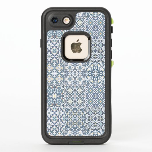 Coque LifeProof Pour iPhone Carreaux Méditerranéens, Marocains, Majolique, Azu (Dos)