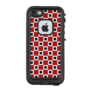 Coque LifeProof FRÄ’ Pour iPhone SE/5/5s Carrés rouges, blancs et noirs Checkered