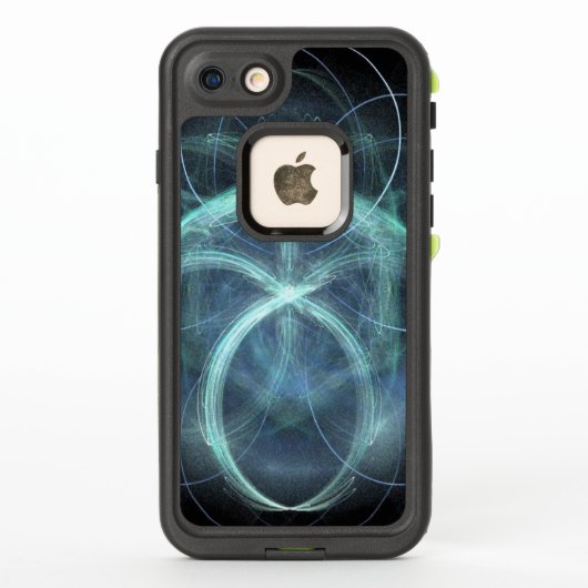 Coque LifeProof Pour iPhone Charge électrique bleu scintillant (Dos)