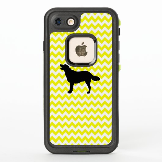 Coque LifeProof Pour iPhone Chevron jaune citron avec silhouette dorée (Dos)