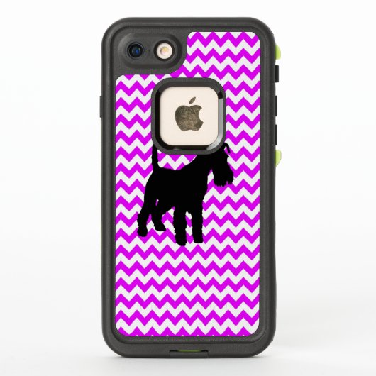 Coque LifeProof Pour iPhone Chevron Parfaitement Rose Avec Schnauzer (Dos)