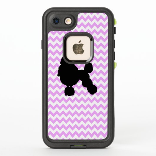 Coque LifeProof Pour iPhone Chevron Rose Avec Poodle (Dos)