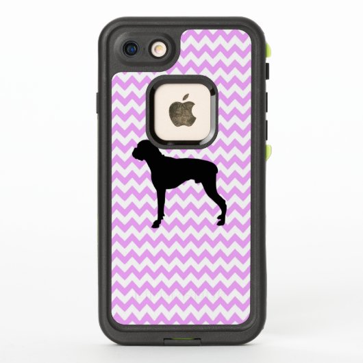 Coque LifeProof Pour iPhone Chevron Rose Avec Silhouette Boxer (Dos)