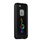 Coque LifeProof Pour iPhone Clé de musique arc-en-ciel (Dos/Droite)