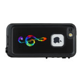 Coque LifeProof Pour iPhone Clé de musique arc-en-ciel (Dos Horizontal)