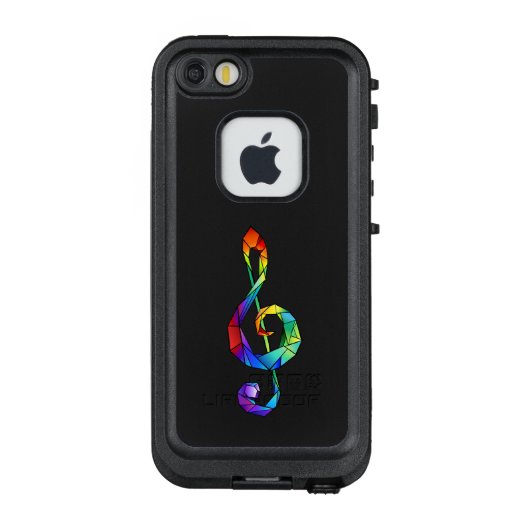 Coque LifeProof Pour iPhone Clé de musique arc-en-ciel (Dos)