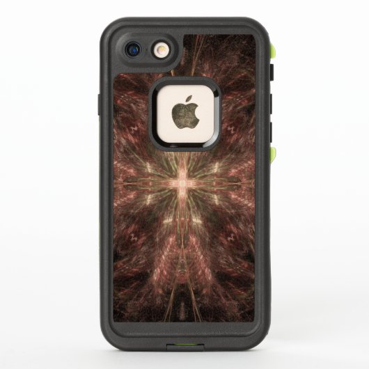 Coque LifeProof Pour iPhone Croix d'or rayonnant du Christ (Dos)