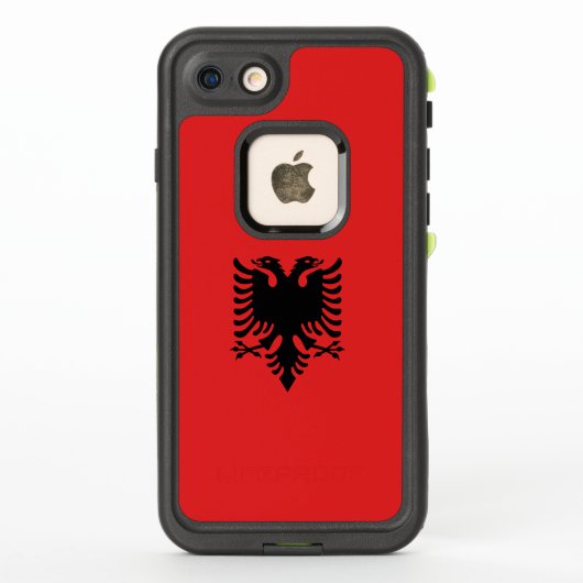 Coque LifeProof Pour iPhone Drapeau patriotique albanais (Dos)