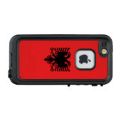 Coque LifeProof Pour iPhone Drapeau patriotique albanais (Dos Horizontal)