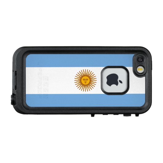 Coque LifeProof Pour iPhone Drapeau patriotique argentin (Dos Horizontal)
