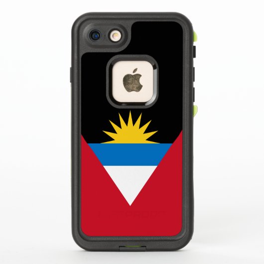 Coque LifeProof Pour iPhone Drapeau patriotique d'Antigua-et-Barbuda (Dos)