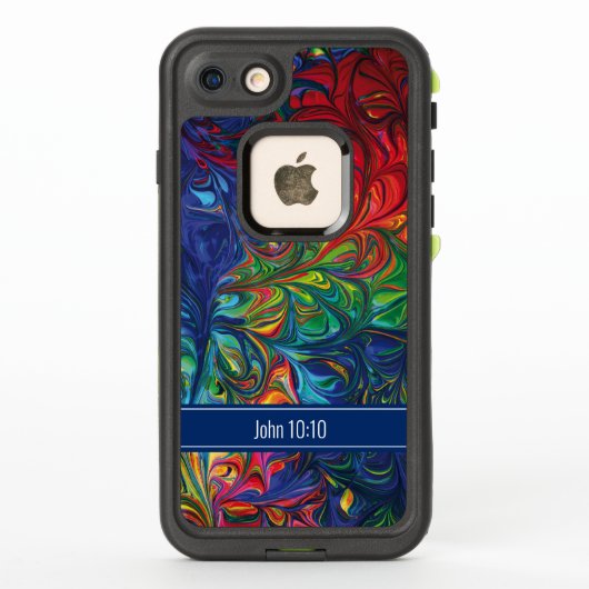 Coque LifeProof Pour iPhone Écriture rétro Abstraite Personnalisée Bleu (Dos)