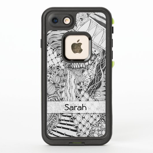 Coque LifeProof Pour iPhone Embrouillement noir et blanc personnalisé (Dos)