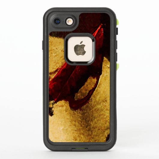 Coque LifeProof Pour iPhone Feuille rouge sur Hawaiian Beach Abstrait (Dos)