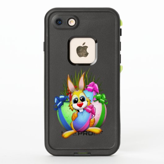 Coque LifeProof Pour iPhone Funny Bunny biting an Easter Egg (Dos)