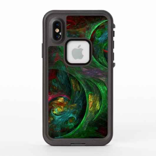 Coque LifeProof Pour iPhone Genesis Green Art Abstrait (Dos)