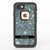 Coque LifeProof Pour iPhone Glitzy Sparkly Silver Parties scintillant Bling Aj (Dos)