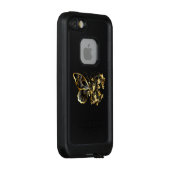 Coque LifeProof Pour iPhone Gold flower Butterfly with Black Orchid (Dos/Droite)