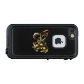 Coque LifeProof Pour iPhone Gold flower Butterfly with Black Orchid (Dos Horizontal)