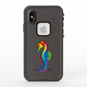 Coque LifeProof Pour iPhone Hippocampe polygonal arc-en-ciel (Dos)