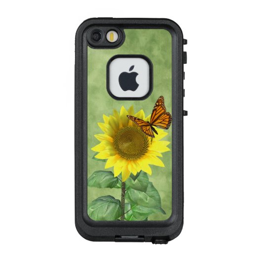 Coque LifeProof Pour iPhone Joli tournesol et papillon (Dos)