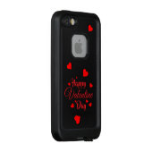 Coque LifeProof Pour iPhone Joyeuse Saint-Valentin noir (Dos/Droite)