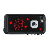 Coque LifeProof Pour iPhone Joyeuse Saint-Valentin noir (Dos Horizontal)