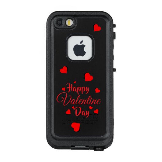 Coque LifeProof Pour iPhone Joyeuse Saint-Valentin noir (Dos)