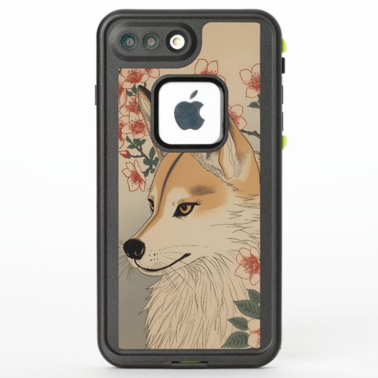 Coque LifeProof Pour iPhone Kitsune & cherry blossom (Dos)