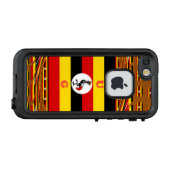 Coque LifeProof Pour iPhone L'Art Vibrant Ouganda Inspiré Du Drapeau (Dos Horizontal)