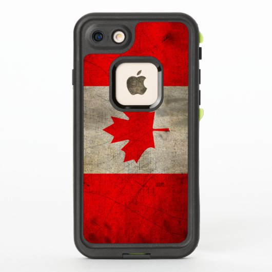 Coque LifeProof Pour iPhone Le drapeau du Canada à Grunge (Dos)