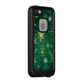 Coque LifeProof Pour iPhone Les flocons dorés de Noël sur l'Arrière - plan ver (Dos/Droite)