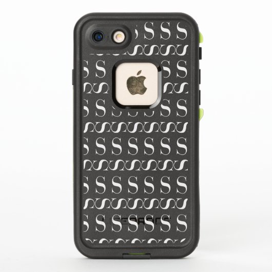 COQUE LifeProof POUR iPhone  LETTRE INITIALE MONÂTRE S (Dos)