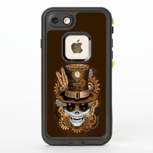 Coque LifeProof Pour iPhone Machine rétro Voodoo à vapeur crâne (Dos)