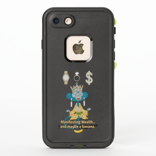 Coque LifeProof Pour iPhone Manifesting Wealth Monkey zen art  (Dos)