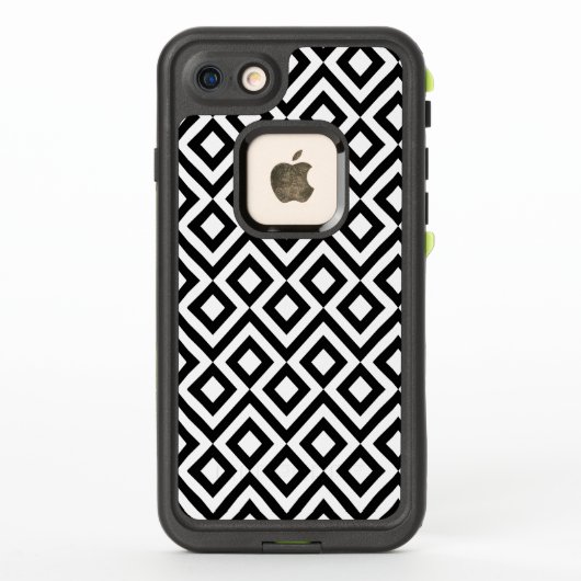 Coque LifeProof Pour iPhone Méandre noir et blanc géométrique (Dos)