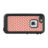 Coque LifeProof Pour iPhone Méandre orange et blanc géométrique (Dos Horizontal)