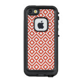 Coque LifeProof Pour iPhone Méandre orange et blanc géométrique (Dos)