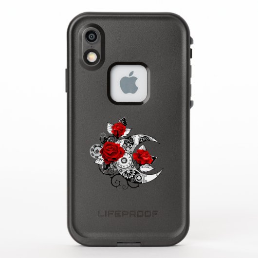 Coque LifeProof Pour iPhone Mechanical Crescent with Red Roses (Dos)