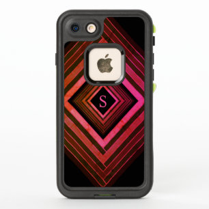 Monogramme géométrique rose rustique Carré moderne