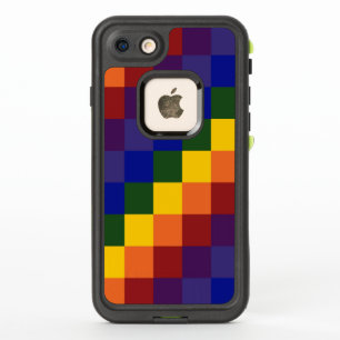Motif Checkered coloré d'arc-en-ciel