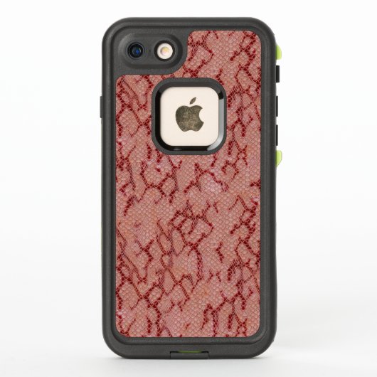 Coque LifeProof Pour iPhone Motif de peau de serpent de Maroon (Dos)