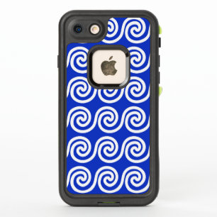 Motif de vagues de clé Méandre grec bleu