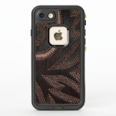 Coque LifeProof Pour iPhone Motif en cuir Brown cousu (Dos)