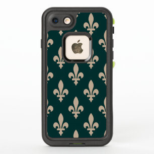 Motif Fleur de Lis, Crème Royale Française sur Fon