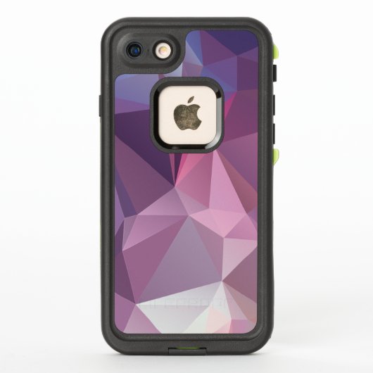 Coque LifeProof Pour iPhone Motif Pyramide Abstrait rose pourpre (Dos)