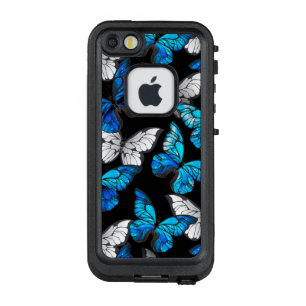 Coque LifeProof FRÄ’ Pour iPhone SE/5/5s Motif sans couleur foncée avec papillons bleus Mor