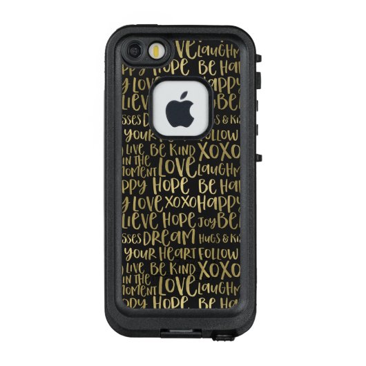 Coque LifeProof Pour iPhone Mots Gold Inspiration (Dos)